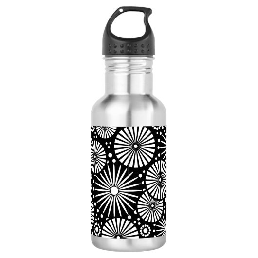 Bouteille D'eau Beau noir et blanc rétro (Devant)