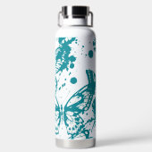 Bouteille D'eau Beau rendu de papillons bleus (Plage)