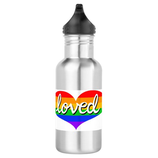Bouteille D'eau BEAUCOUP AIMÉ - Coeur amour arc-en-ciel (Droite)