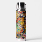 Bouteille D'eau Beautiful Impasto Butterfly & Flowers  (Arrière)