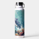 Bouteille D'eau Beautiful Impasto Whale Oceanic Illustration (Arrière)