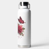 Bouteille D'eau Beaux Roses et papillon (Plage)