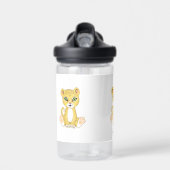 Bouteille D'eau Bébé léopard sauvage mignon sur fond blanc (Avant)