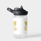 Bouteille D'eau Bébé léopard sauvage mignon sur fond blanc (Arrière Complet)