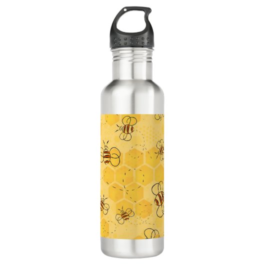 Bouteille D'eau Bee Buzzing Honey Bees mignonne (Devant)