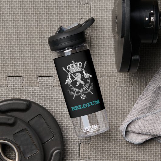 Bouteille D'eau Belgique Fitness & Armoiries belges / drapeau (Droite)