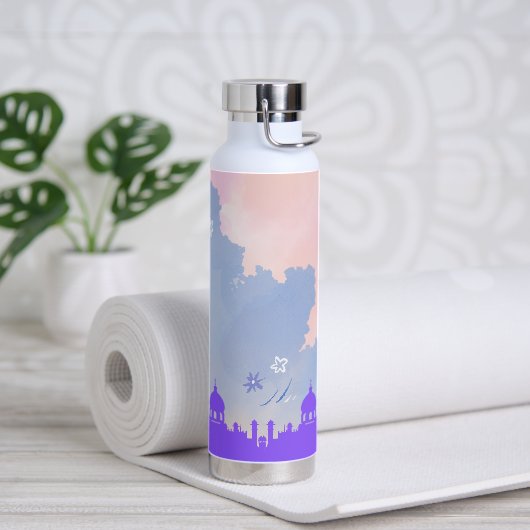 Bouteille D'eau Belle aquarelle Floral Mosque Cadeau islamique (Yoga)