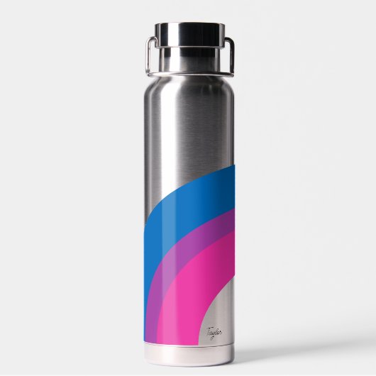 Bouteille D'eau Belle Bisexual Fierté Drapeau mignon Monogramme (Arrière)