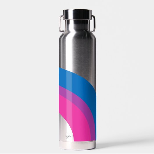 Bouteille D'eau Belle Bisexual Fierté Drapeau mignon Monogramme (Avant)