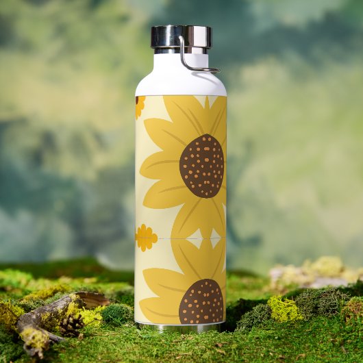Bouteille D'eau Belle conception de tournesol (Café)