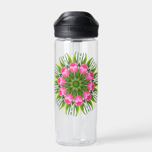 Bouteille D'eau Belle Fleur Mandala Design (Arrière)