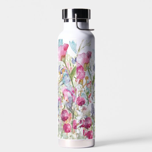Bouteille D'eau Belle impression florale peinte à la main (Gauche)