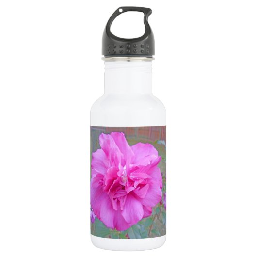 Bouteille D'eau Belle Rose Fuchsia en Fleur (Devant)