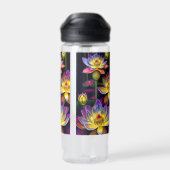 Bouteille D'eau Belles fleurs de Lotus la nuit (Arrière)