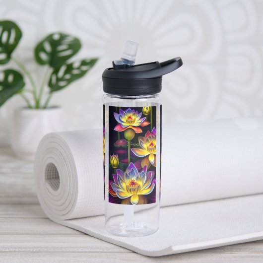 Bouteille D'eau Belles fleurs de Lotus la nuit (Yoga)