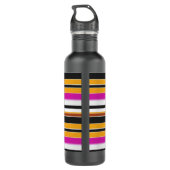 Bouteille D'eau Belles rayures jaunes noirs (Dos)