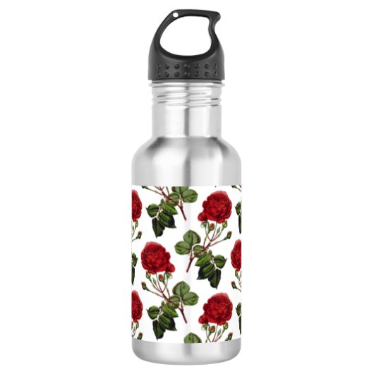 Bouteille D'eau Belles Roses Rouges (Devant)