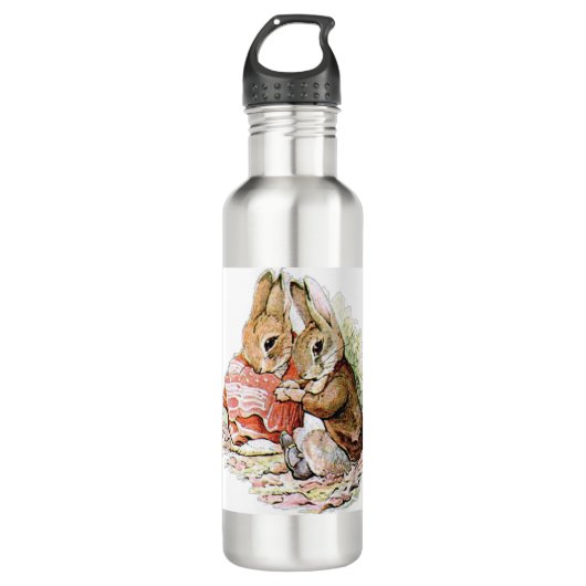 Bouteille D'eau Benjamin Bunny et Peter Rabbit planifient leur rai (Devant)