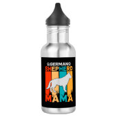 Bouteille D'eau Berger allemand MAMA, Brown bleu sur Dames noir (Gauche)