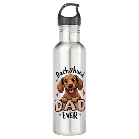 Bouteille D'eau Best Dachshund Dad Ever T Shirt (Devant)