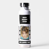 Bouteille D'eau Best daddy ever 3 photos vous aimez blanc noir (Gauche)