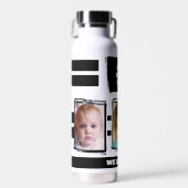 Bouteille D'eau Best daddy ever 3 photos vous aimez blanc noir (Avant)