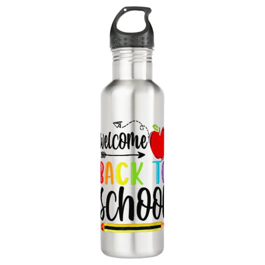 Bouteille D'eau Bienvenue À L'École Premier Jour De L'École Enseig (Devant)