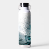 Bouteille D'eau Big Ocean Wave Splash pour ajouter votre nom (Avant)
