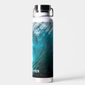 Bouteille D'eau Big Ocean Wave Splash pour ajouter votre nom (Arrière)