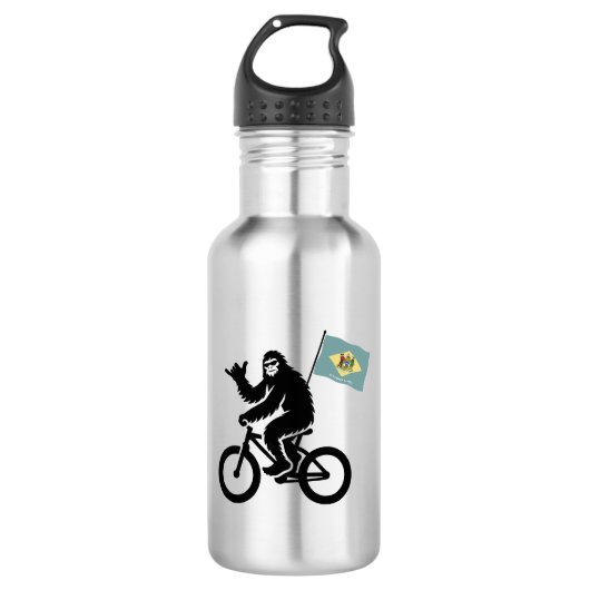 Bouteille D'eau Bigfoot Cyclisme Drapeau du Delaware (Devant)
