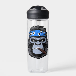 Bouteille D'eau Biker gorilla singe fumer cigare art animal