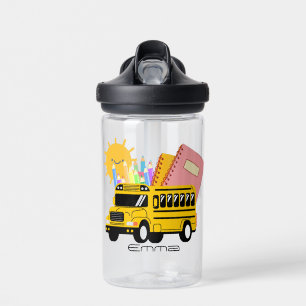 Bouteille D'eau Billet autobus scolaire retour à l'école Nom perso