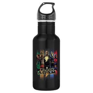 Bouteille D'eau Black Adam Characters In Stripes Graphic