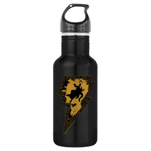 Bouteille D'eau Black Adam Distressed Lightning Bolt Graphic (Devant)
