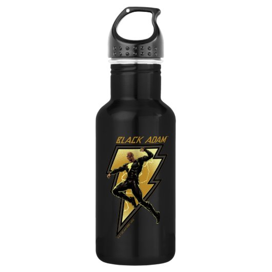 Bouteille D'eau Black Adam Lightning Bolt Illustration du caractèr (Devant)