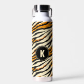 Bouteille D'eau Black and Orange Tiger Pattern Monogram (Avant)