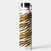 Bouteille D'eau Black and Orange Tiger Pattern Monogram (Arrière)