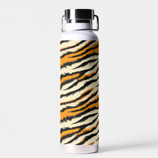 Bouteille D'eau Black and Orange Tiger Pattern Monogram (Arrière)