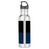 Bouteille D'eau Black Blue Bold Texte tendance Style Votre nom (Dos)