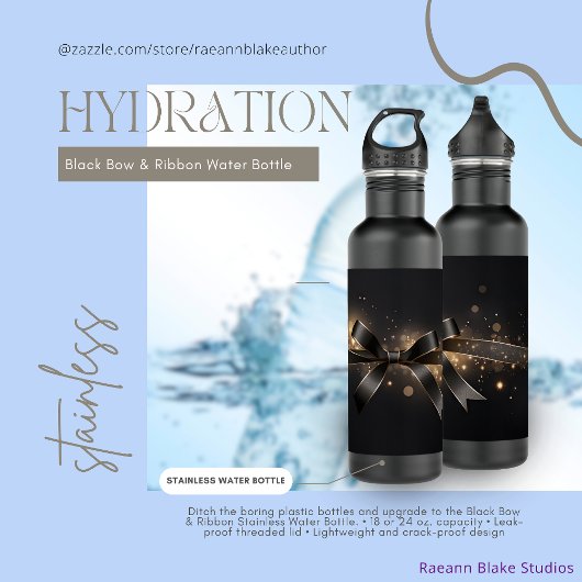 Bouteille D'eau Black Bow & Ribbon Stainless Water Bottle