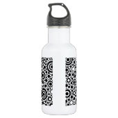 Bouteille D'eau Black Dots & Circle Pattern + your text & backgr. (Dos)