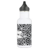 Bouteille D'eau Black Dots & Circle Pattern + your text & backgr. (Droite)