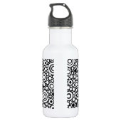 Bouteille D'eau Black Dots & Circles Grid + your backgr. & (Dos)