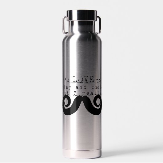 Bouteille D'eau Black Funny Humor I Mustache (Avant)