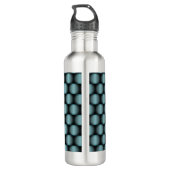 Bouteille D'eau Black Metallic Abstrait Panier Weave Élégant Chic (Dos)
