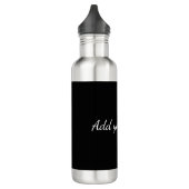 Bouteille D'eau Black solid add name text here throw pillo (Gauche)