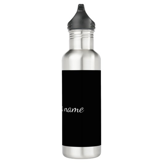 Bouteille D'eau Black solid add name text here throw pillo (Droite)
