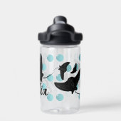 Bouteille D'eau Black Stingrays Ocean Bubbles Nom des enfants (Salle de sport)