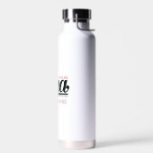 Bouteille d'eau blanche avec nom de courbe noire, (Gauche)