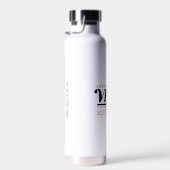 Bouteille d'eau blanche avec nom de courbe noire, (Plage)